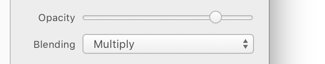 Opacity and Blend mode settings